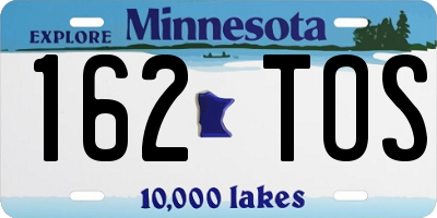 MN license plate 162TOS