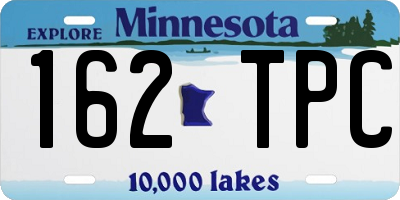 MN license plate 162TPC
