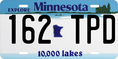 MN license plate 162TPD