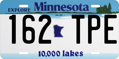 MN license plate 162TPE