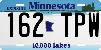 MN license plate 162TPW