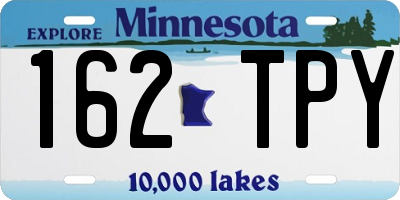 MN license plate 162TPY