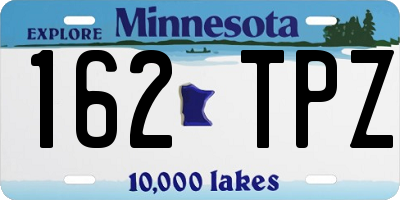 MN license plate 162TPZ