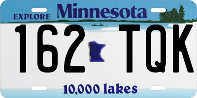 MN license plate 162TQK
