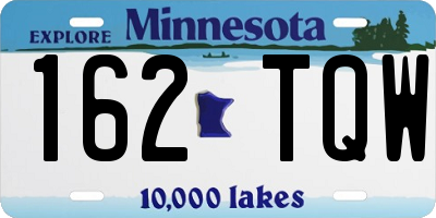 MN license plate 162TQW