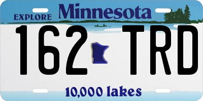 MN license plate 162TRD