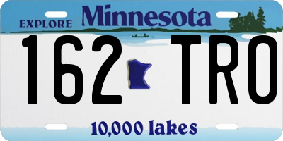 MN license plate 162TRO