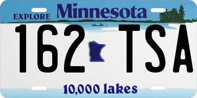MN license plate 162TSA