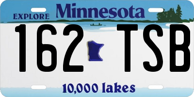 MN license plate 162TSB