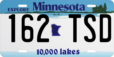 MN license plate 162TSD