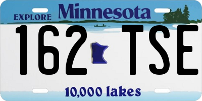 MN license plate 162TSE