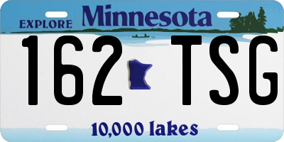 MN license plate 162TSG