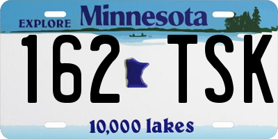 MN license plate 162TSK