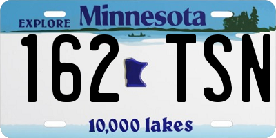 MN license plate 162TSN