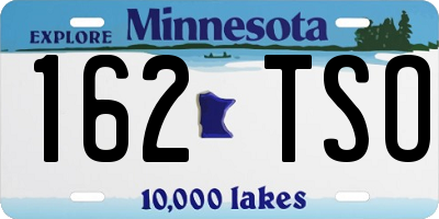 MN license plate 162TSO
