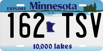 MN license plate 162TSV