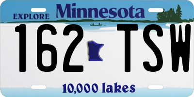 MN license plate 162TSW