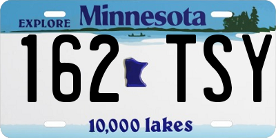 MN license plate 162TSY