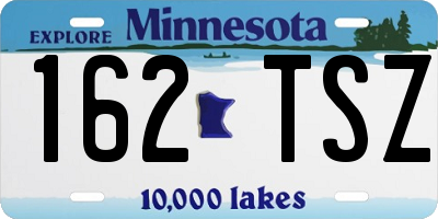 MN license plate 162TSZ