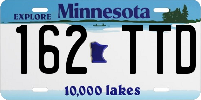 MN license plate 162TTD