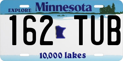 MN license plate 162TUB