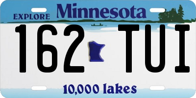 MN license plate 162TUI