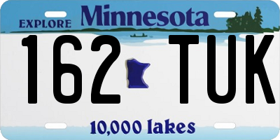 MN license plate 162TUK