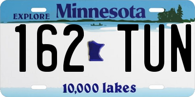 MN license plate 162TUN