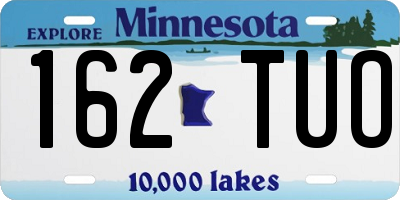 MN license plate 162TUO