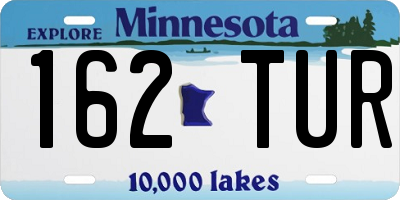 MN license plate 162TUR