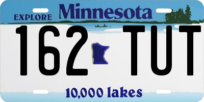 MN license plate 162TUT