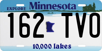 MN license plate 162TVO