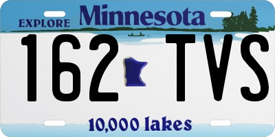 MN license plate 162TVS