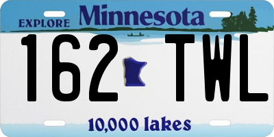 MN license plate 162TWL