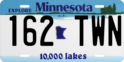 MN license plate 162TWN