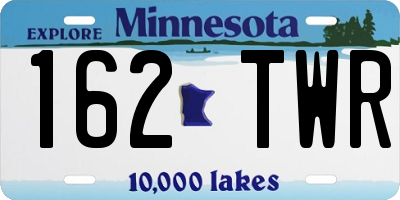 MN license plate 162TWR