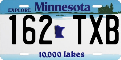 MN license plate 162TXB