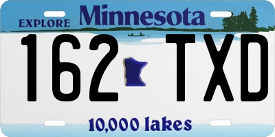 MN license plate 162TXD