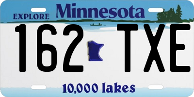 MN license plate 162TXE