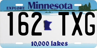 MN license plate 162TXG