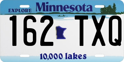 MN license plate 162TXQ