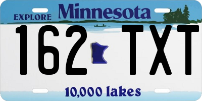 MN license plate 162TXT
