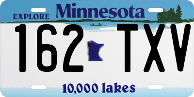 MN license plate 162TXV