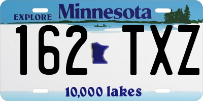 MN license plate 162TXZ