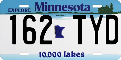 MN license plate 162TYD