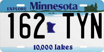 MN license plate 162TYN
