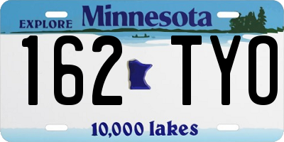 MN license plate 162TYO