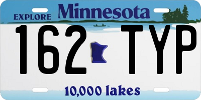 MN license plate 162TYP
