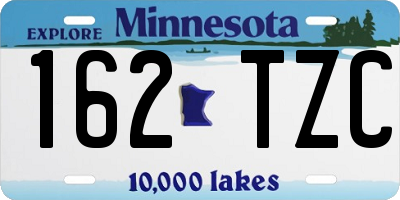 MN license plate 162TZC