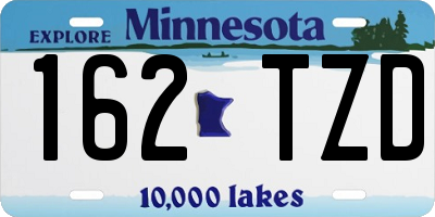 MN license plate 162TZD